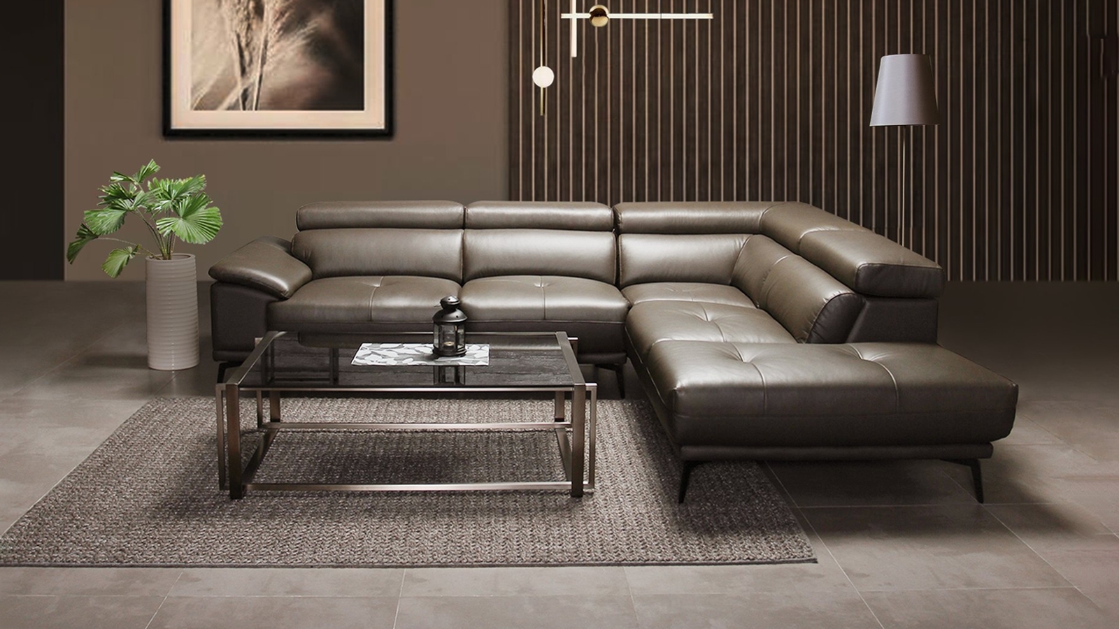 alt="Ghế Sofa Góc Da Muscat – SKU : ED054"