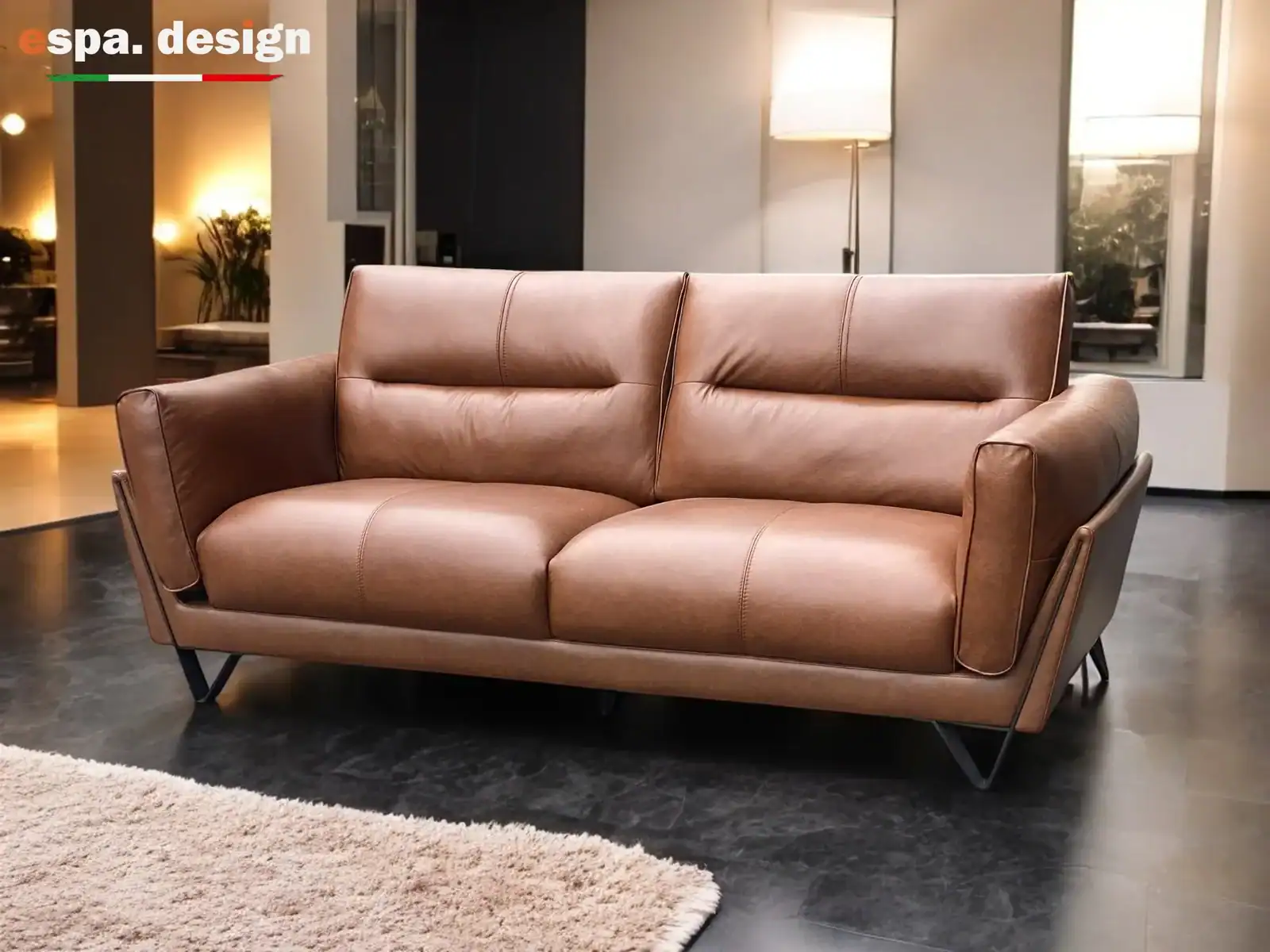 alt="Ghế Sofa Văng Da Italia – Vedette ( 2 Chỗ ) "